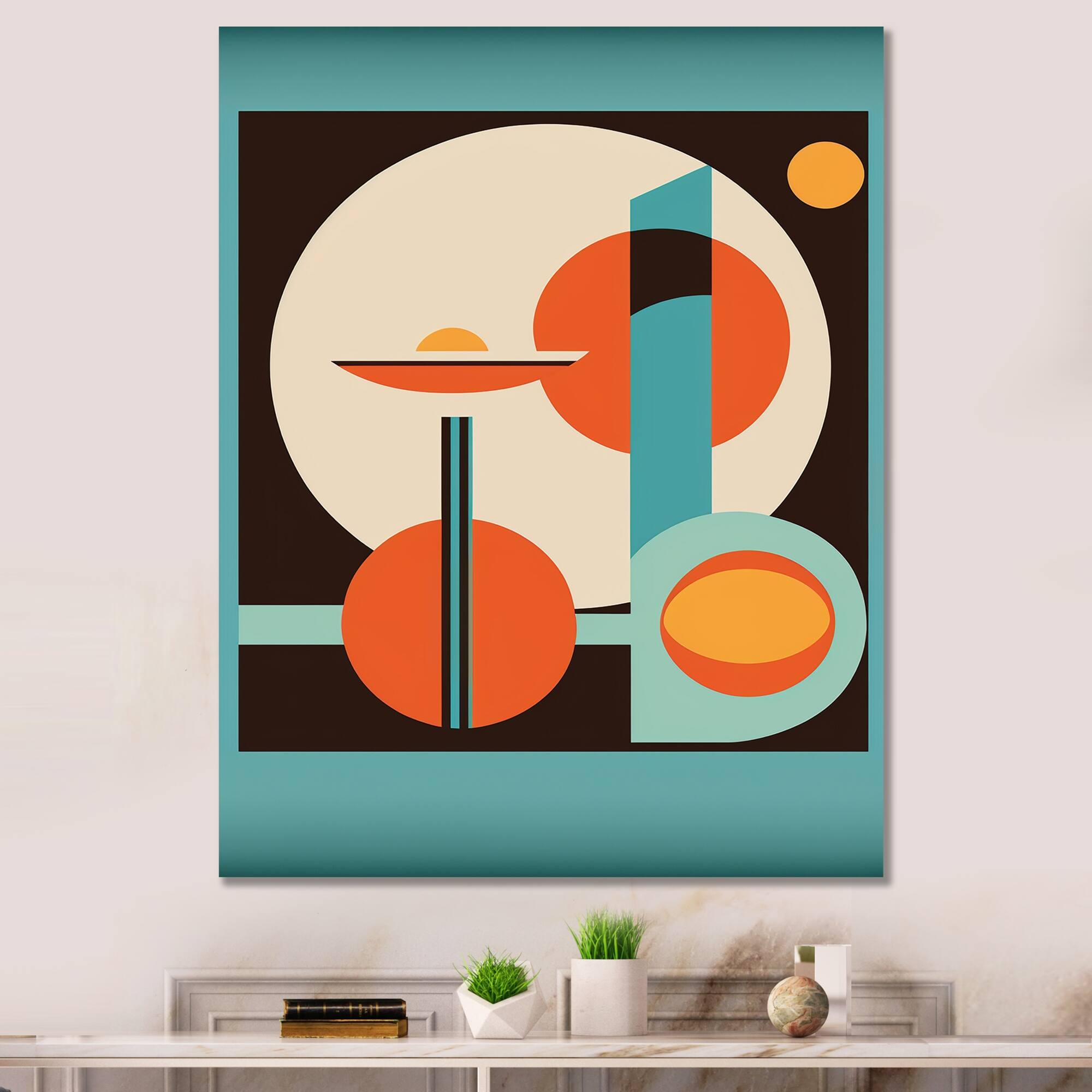 Designart "Vintage Midcentury Graphics II" Modern Midcentury Canvas